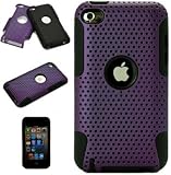 Metallic Purple Protective Dual Hard Case and Soft Silicone Skin for Apple iPod Touch 5th Generation (iPod Touch 5 Latest Gen) and Apple iPod Touch 4th Generation, 4th Gen (8GB, 16GB, 32GB, 64GB)