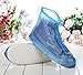 Whose Lemon Fashion Women Girls Zippered Winter Warm Snow Proof Waterproof Shoes Cover Rain PVC Reusable Sport Slip-resistant Wear-resistant Portable Foldable Shoes Covers Blue L