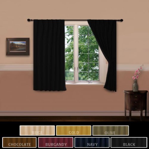 Energy Saving Insulated Blackout Curtain 63L SET -BLACK