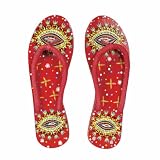 Handmade, Handpainted "Dew Good" Flip Flop, Medium, Red
