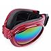 QUMY Dog Sunglasses Dog Goggles for Medium Large Breed Dogs, Wind Dust Fog Protection Eye Wear Pet Glasses with Adjustable Strap for Motorcycle Car Driving Bike Riding Hiking Swimming Over 15lbs Red