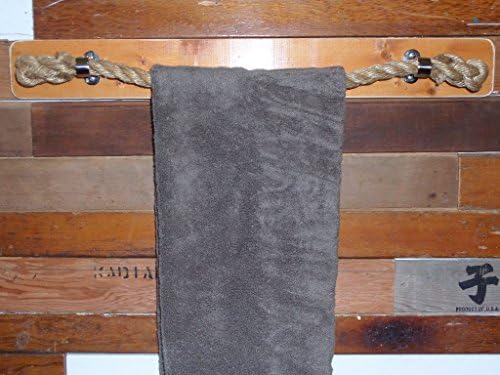 Knotted Rope Towel Rack Holder Bar on Stainless Steel Stanchions Nautical Decor