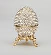 Swarovski Crystals! Faberge Egg Box with Ring Insert 24K Gold Jewelry Box Figurine