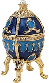 Luxury Collectible Russian Faberge-Style Enameled Egg