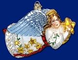 Old World Christmas Starry Angel Glass Christmas Ornament #10151