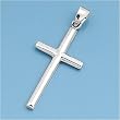 Sterling Silver Pendant - Cross - Polished - 35mm Pendant Height