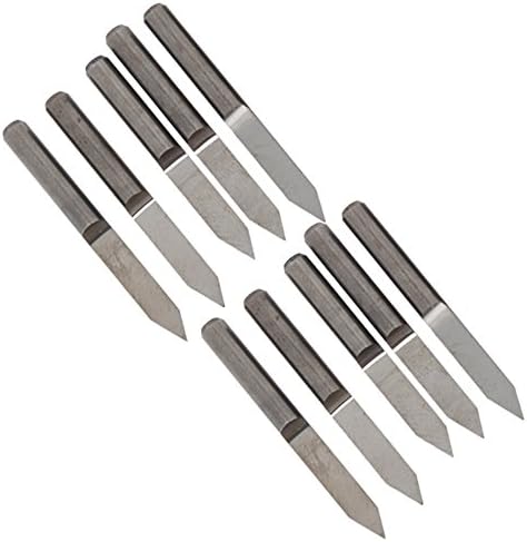CNBTR 45 Degree 0.2mm Edge Dia V-shape Engraving Bits Flat Bottom CNC Router Tool Pack of 10