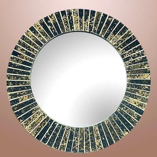 Kitchen: BEUTIFULLY HANDCRAFTED Wood/Glass MOSAIC MIRROR