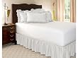 California King White Ruffled Bed Skirt with 21" Drop