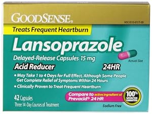 Good Sense Lansoprazole Delayed Release Capsules, 15 mg, 42 Count