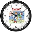 Children Playing Basketball Basketball Theme Wall Clock by WatchBuddy Timepieces (Hunter Green Frame)