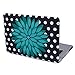 HDE Plastic Hard Case and Keyboard Cover for MacBook Pro 13 (Non Retina) Snap On Protective Hard Shell Polka Dot Teal Flower Design Fits Old Macbook Pro 13 Inch Model A1278 with CD Drive