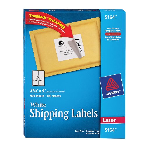 Buy Avery Shipping Labels for Laser Printers with TrueBlock Technology