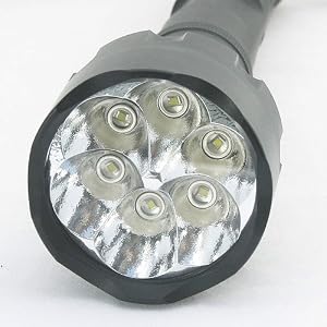 Tactical 6 x 3 watt Cree LED 1500 Lumen flashlight, 7611BK
