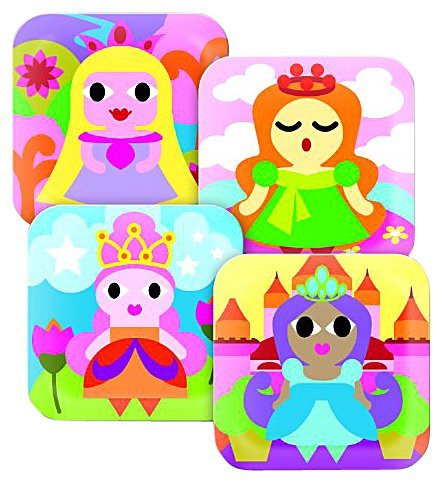 French Bull - BPA Free Children's Dinner Set - 8-Inch Melamine Kids Plate Set - Princess, Set of 4