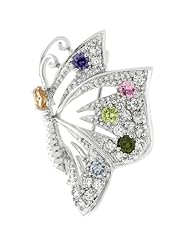 Rhodium Plated Cubic Zirconia 37 mm Brooch