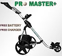 PROMASTER PLUS LIGHTWEIGHT DIGITAL FOLDING ELECTRIC GOLF TROLLEY CART CADDY WITH 36 HOLE BATTERY