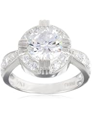 Sterling Silver Simulated Diamond Cross Shape Ring, Size 7