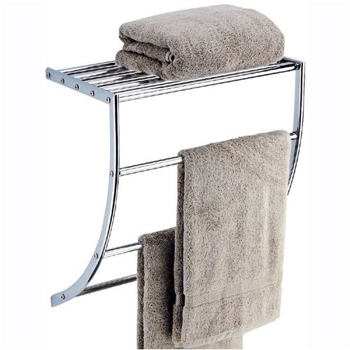 Kitchen: 2 Tier Towel Bar with Shelf   Chrome by Organize It All