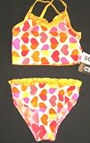 Girls 2 PC Ruffle Trim - Yellow/Orange/Pink Hearts