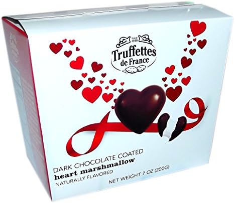 Truffettes de France Dark Chocolate Coated Heart Marshmallow-Net wt 7oz (200g)