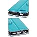 iPhone 5C Case, iPhone 5C Flip Case - E LV Deluxe PU Leather Wallet Purse Flip Folio Stand Case Cover for iPhone 5C with 1 Stylus and 1 Clear Screen Protector (Turquoise)