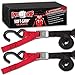 Progrip Powersports Motorcycle Soft Loop Tie Down Straps Lab Tested (2 Pack) Red