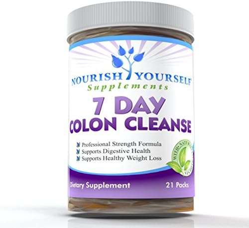 Nourish Yourself Supplements 7 DAY COLON CLEANSE with Natural Ingredients - Healthy Weight Loss & Colon Cleanse Detox Supplement - Fast Acting Formula - 21 Combo Packets - Contains Organic Flaxseed Oil, Cape Aloe, Black Walnut Hulls, Black Cohosh Extract, Vitamin C for better assumption & More - Specially Priced Limited Supply Helps You Get Rid Of Built-Up Toxins From Your Body FAST!