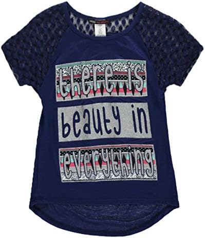 Miss Majesty Big Girls' "Beauty in Everything" Top - navy, 10 - 12