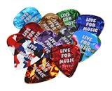 Live for Music Premium 351 Style Celluoid Guitar Picks, 0.71mm, Light, 12 Pack