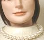 Simulated Ivory Large Pearl Short Chain on Gold Plated Necklace Earrings