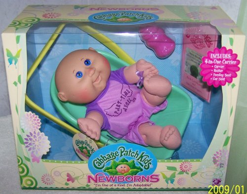 51fuWjOAqgL Cabbage Patch Kids Newborn 4 in 1 Carrier   Bald Caucasian Girl