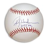 Autographed Rickey Henderson MLB Baseball Inscribed 3055 Hits