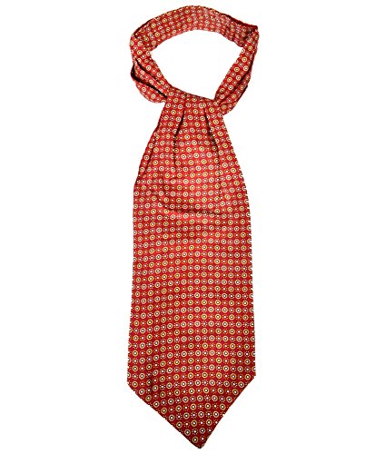 Geometric Sunflower Silk Printed Ascot , Burgundy