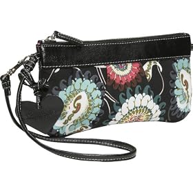 Tamara Handbags Mandy Wristlet: Black Multi Color