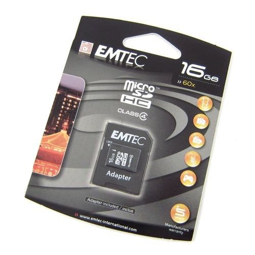 Speicherkarte micro SD HC 16GB C4 SD-Adapter - EMTEC Speicherkarte micro SD HC 16GB C4 SD-Adapter - EMTEC