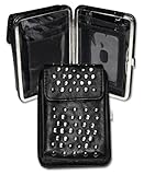 Cell Phone Case And Wallet Purse Black Padded Leather Studded