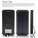 12000mAh Solar Charger, Portable Solar Powered Phone Charger Dual USB Solar External Battery Pack Power Bank for Cellphones With Solar LED Lights For Emergency or As A Camping Light (Black)