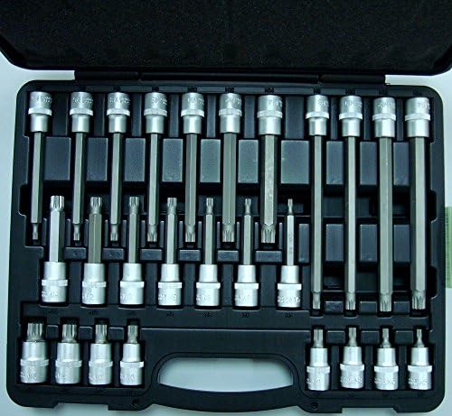 26 pcs Professional Spline Socket Set 1/2" Drive, 4 Different Length with Case