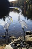 Achla E-02 Great Egret I - Black, White, & Yellow Finish