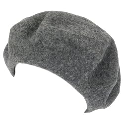 New 100% Wool French Beret Tam Beanie Slouch Hat Cap Heather Gray Medium