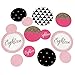 Big Dot of Happiness Chic 18th Birthday - Pink, Black and Gold - Confetti and Balloon Party Decorations - Combo Kit