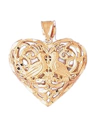 CleverEves 14K Gold Pendant 3-D Filigree Heart 14.9 - Gram(s)