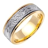 14K Gold Wide Celtic Wedding Band (8mm)