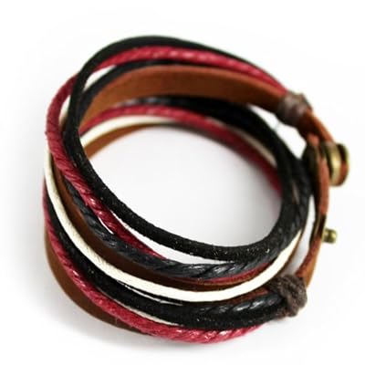 November's Chopin Unique Charm Colorful Multistrand Leather Adjustable Wrap Bracelet