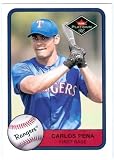 Carlos Pena baseball card 2001 Fleer Platinum #361 (Rangers - Chicago Cubs Star) rookie card