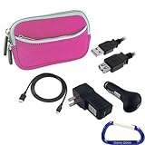 Gizmo Dorks Neoprene Zipper Case (Pink/Grey) with Charging Bundle, High Spe ....