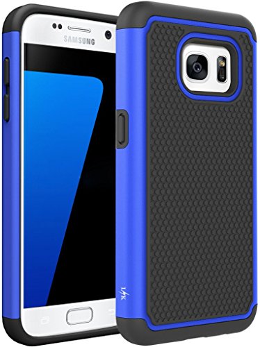 S7 Case, LK [Shock Absorption] [Drop Protection] Hybrid Dual Layer Armor Defender Protective Case Cover for Samsung Galaxy S7 (Blue)