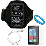 Durable Neoprene Exercise Sports Workout Armband with Adjustable Velcro Str ....