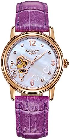 Kassaw Women's Waterproof Automatic Mechanical Watches (Purple Band)